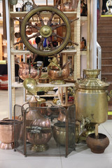 Steering wheel and copper products in the flea market