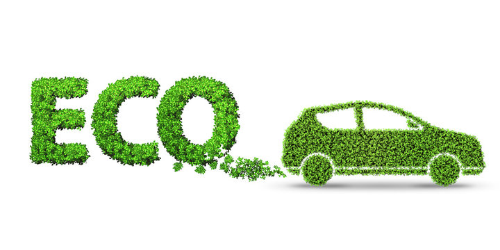 Concept of clean fuel and eco friendly cars - 3d rendering