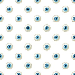 Human eye ball pattern seamless repeat in cartoon style vector illustration