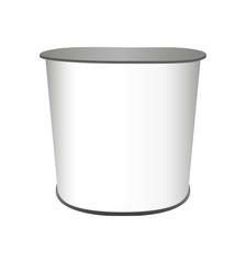 Vector blank white promotion retail trade stand or promotion counter mockup