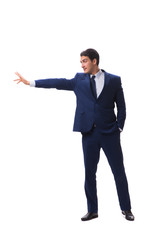 Young businessman isolated on white background 