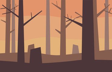 Dying forest vector