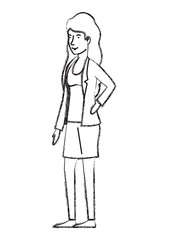 beautiful and young woman character vector illustration design