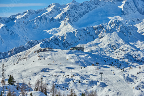 Beautiful Winter Mountains Landscape Ski Resort Madonna Di