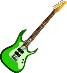 Obraz na płótnie Canvas Green Electric Guitar