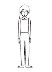 beautiful and young woman character vector illustration design