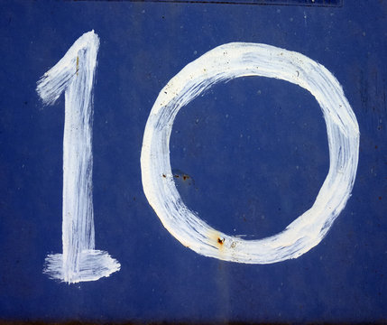 Written Wording in Distressed State Typography Found Number Ten 10 - Powered by Adobe