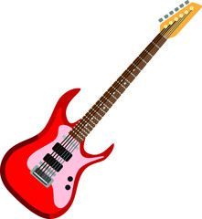 Fototapeta na wymiar Red Electric Guitar