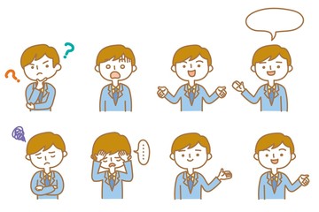 ビジネスマン　色々な表情