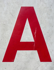 Written Wording in Distressed State Typography Found Letter A
