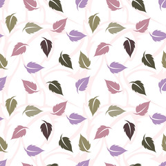 Seamless Pattern Colorful Repeating Leaf Nature