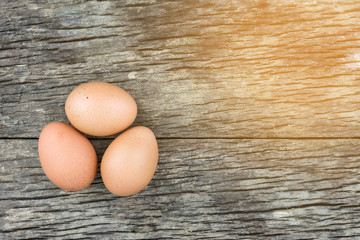 Eggs on wood table