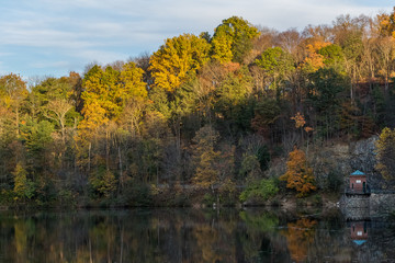 Fall foliage reflection on a lake