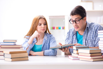 Fototapeta premium Pair of students studying for university exams