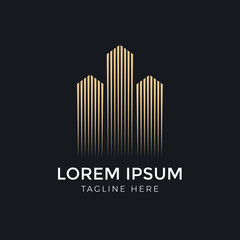 Logo template real estate, apartment, condo, house, rental, business. brand, branding, logotype, company, corporate, identity. Clean, modern and elegant style design