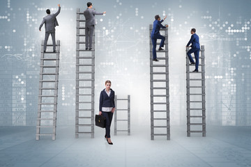 Concept of inequal career opportunities between man woman