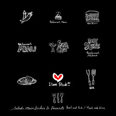 음식점 포스터 / 손으로 그린 식당 그림