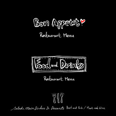 음식점 포스터 / 손으로 그린 식당 그림