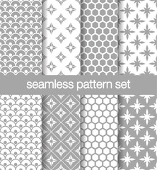 grey seamless pattern set