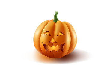 Halloween pumpkin looks awesome from a white background.