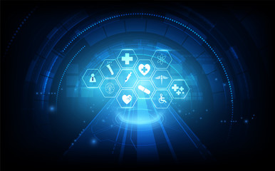 Naklejka premium health care icon pattern medical innovation concept background design