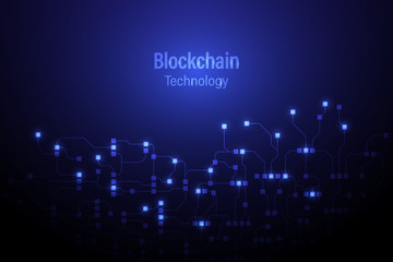 Naklejka premium abstract circuit networking blockchain concept background