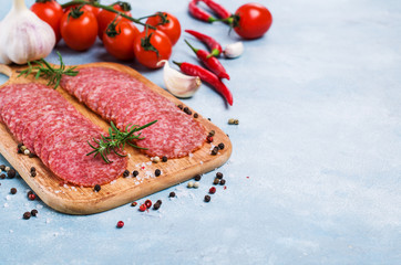 Thin slices of salami