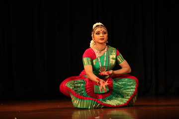 bharathanatyam is one of the classical dance forms of india,from the state of tamil nadu.the picture is from a stage performance