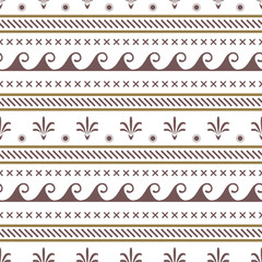 Vector seamless abstract tribal pattern.