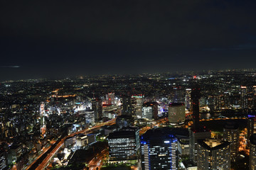 Fototapeta na wymiar 横浜ランドマーク夜景 (Night view from Round-mark Yokohama)