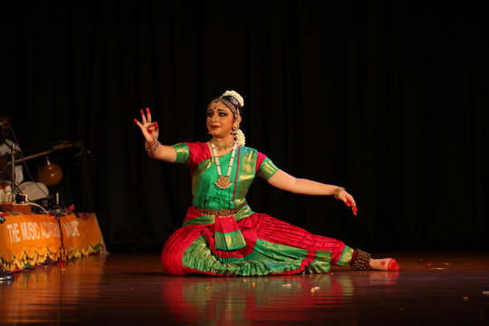 bharathanatyam is one of the classical dance forms of india,from the state of tamil nadu.the picture is from a stage performance