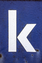 Fototapeta premium Written Wording in Distressed State Typography Found Letter K