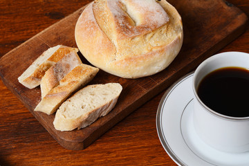 Close up of toast and coffee