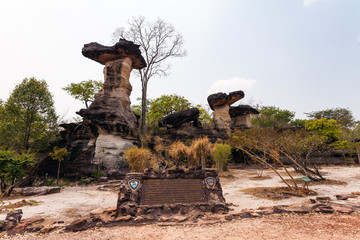 Part of the tourist attractions sao chaliang,Pha Taem National Park Ubon Ratchathani Thailand