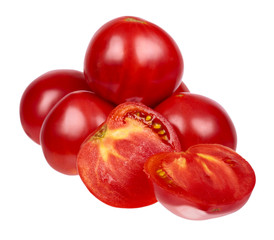 Fresh organic red tomato isolated on the white background.