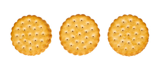 Cookies with cream filling isolated on white background.