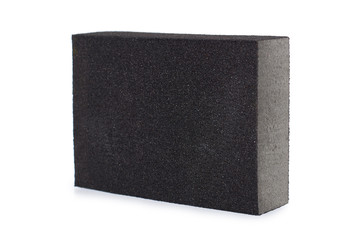 Black sand abrasive bar isolated on white background.
