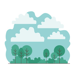Obraz premium forest landscape scene icon vector illustration design