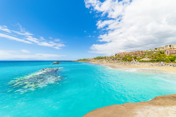 Fototapeta na wymiar El Duque beach at Costa Adeje. Tenerife, Canary Islands, Spain