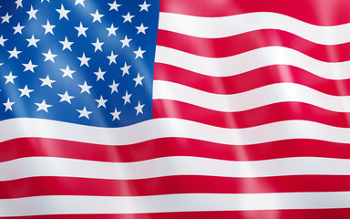 Fototapeta premium 3D Flag of United States of America.