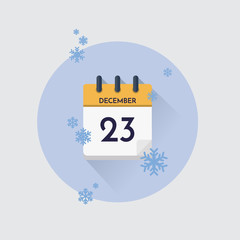 Day calendar with date December 23.