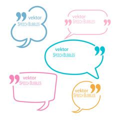 Set Of Quotation Mark Speech Bubbles