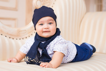 bright portrait of adorable baby boy