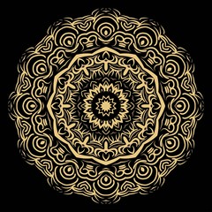 Beautiful round flower mandala. Vector illustration. Abstract