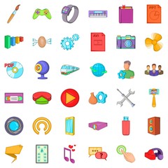 Smart application icons set. Cartoon style of 36 smart application vector icons for web isolated on white background
