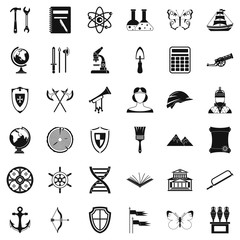 Museum icons set. Simple style of 36 museum vector icons for web isolated on white background