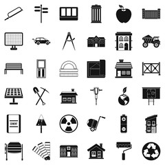 Building icons set. Simple style of 36 building vector icons for web isolated on white background