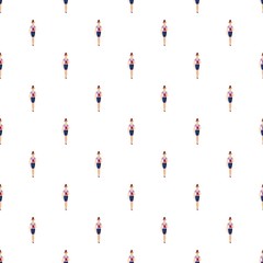 Businesswoman pattern seamless repeat in cartoon style vector illustration