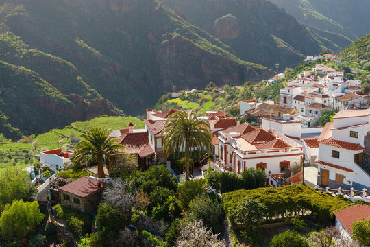 Tejeda, idyllic village in the mountains of Gran Canaria, Canary islands, Spain