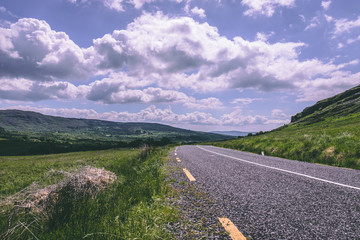 The scenic road views of Ring of Kerry in Ireland